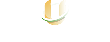 Logo with a stylized gold and white U-shape encircled by a white and green ring, above partially visible text that reads "TACTICAL" in white capital letters on a light gray background.