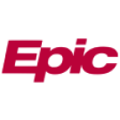 Red text logo reading "Epic" on a transparent background.